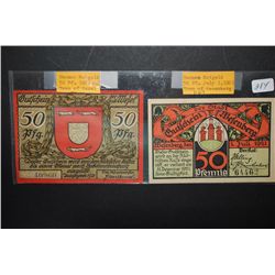 1921 German Notgeld 50 Pfennig Foreign Bank Note Town Of Wesel & 1921 German Notgeld 50 Pfennig Fore