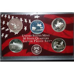 2004-S US Mint State Quarter Silver Proof Set With COA Included; EST. $40-50