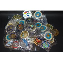 Military Challenge Coin; Various Dates, Bases, People, Etc., Lot of 50; EST. $200-400