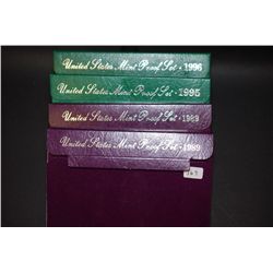 1989-S US Mint Proof Set; Lot of 2, 1995-S US Mint Proof Set With COA Included & 1996-S US Mint Proo