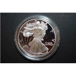 2000-P US Silver American Eagle $1 Proof In Velvet Display Box With COA Included; 99.9% Silver 1 Oz.