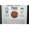 Image 1 : 1973 US Lincoln Penny With Kennedy Profile Stamped On Obv. With History/Facts; UNC; EST. $5-10