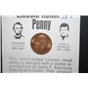 Image 2 : 1973 US Lincoln Penny With Kennedy Profile Stamped On Obv. With History/Facts; UNC; EST. $5-10