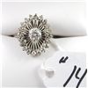 Image 1 : WOMENS 14K WHITE GOLD DIAMOND RING WITH ONE  APPRROX. .50CT SI/I DIAMOND SOLITAIRE CENTER  AND SURRO