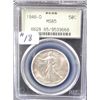 Image 1 : 1946-D WALKING LIBERTY HALF DOLLAR - PCGS  MS65 (EARLY GREEN LABEL) COINS WORLD LIST A  MS65 @ $175.