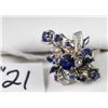 Image 1 : WOMENS SAPPHIRE AND DIAMOND 14K WHITE GOLD  RING WITH ONE ROUND BLUE SAPPHIRE CENTER  SOLITAIRE AND 