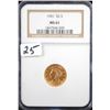 Image 1 : 1901 $2 1/2 LIBERTY GOLD COIN - NGC MS61