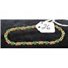 Image 1 : GREAT EMERALD AND DIAMOND 14K YELLOW GOLD  BRACELET WITH THIRTEEN OVAL CUT EMERALDS AND  TWENTY SIX 