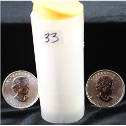 ROLL OF 25 2011 ONE OUNCE SILVER MAPLE LEAFS  - ORIGINAL ROLL - SOLD PER COIN TIMES 25