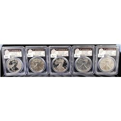 2011 25TH ANNIVERSARY SILVER EAGLE "FIRST  STRIKE" SET - PCGS PR69DCAM - SOLD PER COIN  TIMES 5