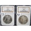 Image 1 : 1879-S & 1885 MORGAN DOLLARS - NGC MS65 -  SOLD PER COIN TIMES 2