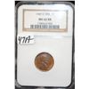 Image 1 : SUPER KEY 1909-SVDB LINCOLN CENT - NGC MS62RB  (COIN WORLD LIST A MS60B @ $1,800.00 & A  MS63RB @ $2