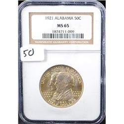 RARE 1921 ALABAMA  COMMEMORATIVE HALF DOLLAR  - NGC MS65