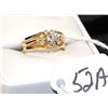 Image 2 : LADIES 14K YELLOW GOLD DIAMOND RING WITH ONE  ROUND FULL CUT DIAMOND SOLITAIRE AND TEN  SINGLE CUT A