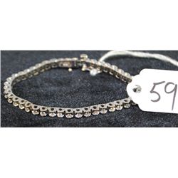 LADIES 14K WHITE GOLD DIAMOND BRACELET WITH  43 "APPROX. .75CTTW" DIAMONDS - WEIGHS 11.9  GRAMS - AP