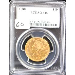 1880 $10 LIBERTY GOLD COIN - PCGS XF45