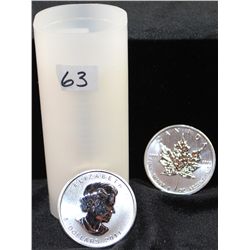 ROLL OF 25 2011 ONE OUNCE SILVER MAPLE LEAFS  - ORIGINAL ROLL - SOLD PER COIN TIMES 25