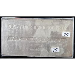 ENGELHARD 100 TROY OUNCE .999+ FINE SILVER  BAR
