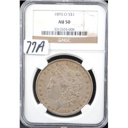 KEY 1895-0 MORGAN DOLLAR - NGC AU50 (COIN  WORLD LISTS A AU50 @ $1,500.00)