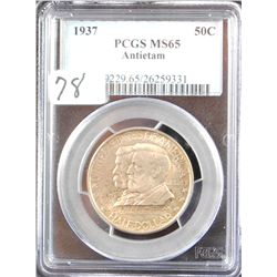 RARE 1937 "ANTIETAM" COMMEMORATIVE HALF  DOLLAR - PCGS MS65