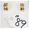 Image 1 : 18K TWO/TONE GOLD DIAMOND EARRINGS WITH EACH  EARRING HAVING TWO ROUND DIAMONDS - APPRAISED  RETAIL 