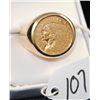 Image 2 : MANS 1915 $2 1/2 INDIAN GOLD COIN SET IN A  MANS 14K YELLOW GOLD RING