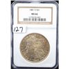 Image 1 : RARE 1881-S MORGAN DOLLAR - NGC MS66 (COIN  WORLD LISTS A MS66 @ $500.00)