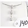 Image 1 : LADIES 14K WHITE GOLD PEAR SHAPED DIAMOND  NECKLACE/PENDANT WITH THREE PEAR SHAPED  DIAMONDS (APPROX