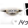 Image 1 : LADIES 14K WHITE GOLD WEDDING SET WITH THREE  ROUND BRILLIANT CUT CENTER DIAMONDS AND SIX  SIDE DIAM