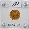 Image 1 : EARLY 1853 $2 1/2 LIBERTY GOLD COIN FROM SAFE  DEPOSIT