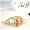 Image 2 : WOMENS CUSTOM MADE 14K YELLOW GOLD RING SET  WITH 24 HAND SET DIAMONDS AND THREE COLORED  GEMSTONES 