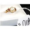 Image 2 : VINTAGE 14K YELLOW GOLD PEARL & RUBY RING  WITH ONE ROUND WHITE CENTER PEARL AND TWO  ROUND RED RUBY