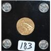 Image 2 : 1908 $2 1/2 INDIAN GOLD COIN