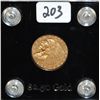 Image 1 : 1910 $2 1/2 INDIAN GOLD COIN