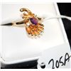 Image 2 : 14K YELLOW GOLD AMETHYST & DIAMOND CUSTOM  RING