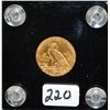 Image 2 : 1913 $2 1/2 INDIAN GOLD COIN FROM SAFE  DEPOSIT