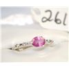 Image 2 : LADIES 14K WHITE GOLD "PINK ICE" & DIAMOND  RING WITH ONE OVAL CUT "PINK ICE" CENTER AND  FOUR ACCEN