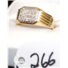 Image 2 : MANS DIAMOND RING WITH 20 DIAMONDS SET IN 10K  YELLOW GOLD RING - WEIGHS 4.8 GRAMS