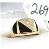 Image 2 : MANS ONYX AND DIAMOND RING SET IN 10K YELLOW  GOLD RING - WEIGHS 7.2 GRAMS