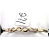 WOMENS DIAMOND 10K YELLOW GOLD BRACELET WITH  21 ROUND FULL CUT DIAMONDS IN FANCY 10K  YELLOW GOLD B