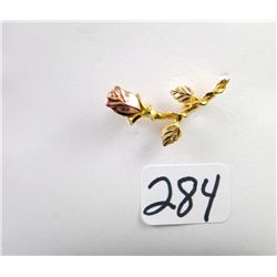 LADIES 10K YELLOW GOLD "ROSE" PIN