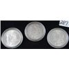 Image 2 : SET OF THREE MORGAN DOLLARS IN DISPLAY CASE -  1885-0, 1886 & 1887 - SOLD PER COIN TIMES 3