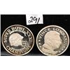 Image 1 : TWO SILVER SPORTS COMMEMORATIVE COINS - XXX1  SUPER BOWL CHAMPIONS GREEN BAY PACKERS &  VINCE LOMBAR