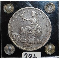 1876-S TRADE DOLLAR FROM SAFE DEPOSIT - NICKS  ON RIM