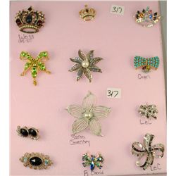 VINTAGE COSTUME JEWELRY INCLUDES SARAH  COVENTRY, LEC, CAPRI, B. DAVID, WEISS  (MISSING STONES) THER
