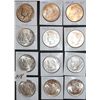Image 1 : 12 SILVER DOLLARS - MORGANS AND PEACE - MIXED  DATES - SOLD PER COIN TIMES 12