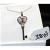 Image 1 : 10K WHITE GOLD "KEY" PENDANT AND CHAIN