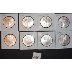 EIGHT 2009 AMERICAN SILVER EAGLES - SOLD PER  COIN TIMES 8