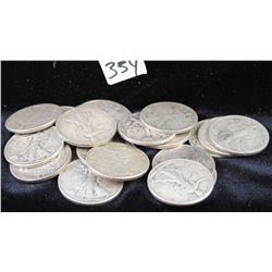 20 WALKING LIBERTY HALF DOLLARS FROM SAFE  DEPOSIT - MIXED DATES AND MINTS - SOLD PER  COINT TIMES 2