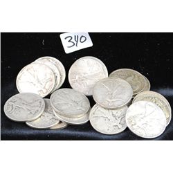 20 WALKING LIBERTY HALF DOLLARS FROM SAFE  DEPOSIT - MIXED DATES AND MINTS - SOLD PER  COIN TIMES 20